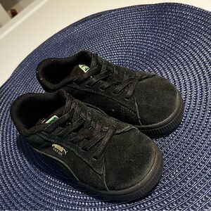 Puma Kids Black Suede Sneakers